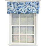 RLF Home 100% Cotton Mystify Petticoat  Fully lined Windows Rod Pocket Valance 50" x 15"  Blue