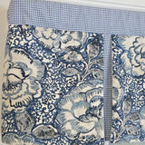 RLF Home 100% Cotton Peony Ball Pleated  Unlined Windows Rod Pocket Valance 50" x 17"  Blue