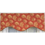 RLF Home 100% Cotton Hawthorn Cornice With Poly/Cotton Ivory lining Rod Pocket Valance 50" x 17" Red