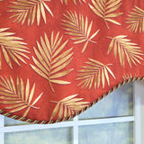 RLF Home 100% Cotton Hawthorn Cornice With Poly/Cotton Ivory lining Rod Pocket Valance 50" x 17" Red