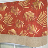 RLF Home 100% Cotton Hawthorn Banded With Poly/Cotton Ivory lining Rod Pocket Valance 50" x 17" Red