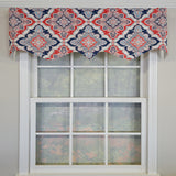 RLF Home 100% Cotton Coventry Regal  Fully lined Windows Rod Pocket Valance 50" x 17"  Navy