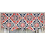 RLF Home 100% Cotton Coventry Regal  Fully lined Windows Rod Pocket Valance 50" x 17"  Navy