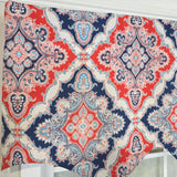 RLF Home 100% Cotton Coventry Regal  Fully lined Windows Rod Pocket Valance 50" x 17"  Navy