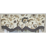 RLF Home 100% Cotton Zanzibar D-Regal  Fully lined Windows Rod Pocket Valance 50" x 17"  Gray