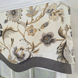 RLF Home 100% Cotton Zanzibar D-Regal  Fully lined Windows Rod Pocket Valance 50" x 17"  Gray