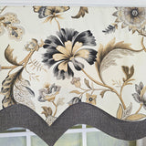 RLF Home 100% Cotton Zanzibar D-Regal  Fully lined Windows Rod Pocket Valance 50" x 17"  Gray