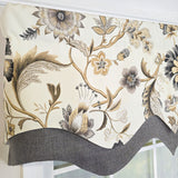 RLF Home 100% Cotton Zanzibar D-Regal  Fully lined Windows Rod Pocket Valance 50" x 17"  Gray