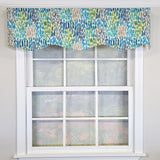 RLF Home 100% Cotton Dazzle Provance With Poly/Cotton Ivory lining Rod Pocket Valance 50" x 17" Blue