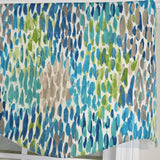 RLF Home 100% Cotton Dazzle Provance With Poly/Cotton Ivory lining Rod Pocket Valance 50" x 17" Blue