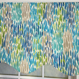 RLF Home 100% Cotton Dazzle Provance With Poly/Cotton Ivory lining Rod Pocket Valance 50" x 17" Blue
