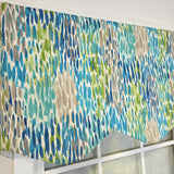 RLF Home 100% Cotton Dazzle Provance With Poly/Cotton Ivory lining Rod Pocket Valance 50" x 17" Blue