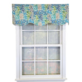 RLF Home 100% Cotton Dazzle Provance With Poly/Cotton Ivory lining Rod Pocket Valance 50" x 17" Blue