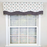 RLF Home 100% Cotton Avain Glory  Fully lined Windows Rod Pocket Valance 50" x 16"  Gray