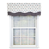 RLF Home 100% Cotton Avain Glory  Fully lined Windows Rod Pocket Valance 50" x 16"  Gray