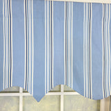 RLF Home 100% Cotton Freya Stripe Regal  Fully lined Windows Rod Pocket Valance 50" x 17"  Blue