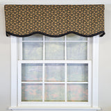 RLF Home 100% Cotton Flemington Provance  Fully lined Windows Rod Pocket Valance 50" x 15"  Black
