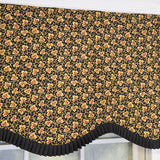 RLF Home 100% Cotton Flemington Provance  Fully lined Windows Rod Pocket Valance 50" x 15"  Black