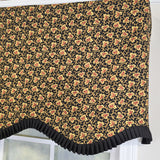 RLF Home 100% Cotton Flemington Provance  Fully lined Windows Rod Pocket Valance 50" x 15"  Black