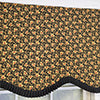 RLF Home 100% Cotton Flemington Provance  Fully lined Windows Rod Pocket Valance 50" x 15"  Black