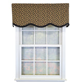 RLF Home 100% Cotton Flemington Provance  Fully lined Windows Rod Pocket Valance 50" x 15"  Black