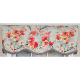 RLF Home 100% Cotton Prosperity Provance  Fully lined Windows Rod Pocket Valance 50" x 15"  Gray