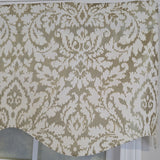 RLF Home 100% Cotton Cambridge Provance  Fully lined Windows Rod Pocket Valance 50" x 15"  Silver