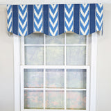RLF Home 100% Cotton Sonar Provance  Fully lined Windows Rod Pocket Valance 50" x 15"  Blue