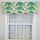 RLF Home 100% Cotton Tortola Provance  Fully lined Windows Rod Pocket Valance 50" x 15"  Green