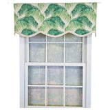 RLF Home 100% Cotton Tortola Provance  Fully lined Windows Rod Pocket Valance 50" x 15"  Green