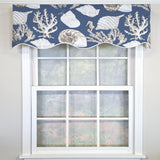 RLF Home 100% Cotton Seascape Provance  Fully lined Windows Rod Pocket Valance 50" x 15"  Blue