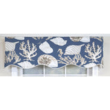 RLF Home 100% Cotton Seascape Provance  Fully lined Windows Rod Pocket Valance 50" x 15"  Blue