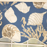 RLF Home 100% Cotton Seascape Provance  Fully lined Windows Rod Pocket Valance 50" x 15"  Blue