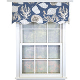 RLF Home 100% Cotton Seascape Provance  Fully lined Windows Rod Pocket Valance 50" x 15"  Blue