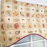 RLF Home Botanical Cornice Valance - 100% Cotton with Ivory Lining 50" x 17"  Beige