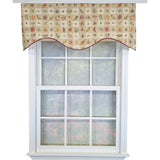 RLF Home Botanical Cornice Valance - 100% Cotton with Ivory Lining 50" x 17"  Beige