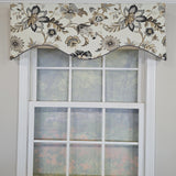 RLF Home 100% Cotton Zanzibar Cornice With Poly/Cotton Ivory lining Rod Pocket Valance 50" x 17" Gray