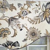 RLF Home 100% Cotton Zanzibar Cornice With Poly/Cotton Ivory lining Rod Pocket Valance 50" x 17" Gray