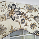 RLF Home 100% Cotton Zanzibar Cornice With Poly/Cotton Ivory lining Rod Pocket Valance 50" x 17" Gray