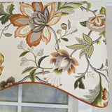 RLF Home 100% Cotton Zanzibar Cornice With Poly/Cotton lining Rod Pocket Valance 50" x 17" Orange