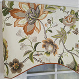 RLF Home 100% Cotton Zanzibar Cornice With Poly/Cotton lining Rod Pocket Valance 50" x 17" Orange