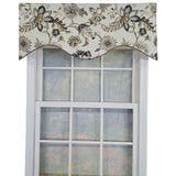 RLF Home 100% Cotton Zanzibar Cornice With Poly/Cotton Ivory lining Rod Pocket Valance 50" x 17" Gray