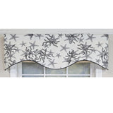 RLF Home Reef Cornice Valance - 100% Cotton with Ivory Lining 50" x 17"  Black