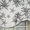 RLF Home Reef Cornice Valance - 100% Cotton with Ivory Lining 50" x 17"  Black