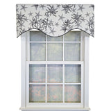 RLF Home Reef Cornice Valance - 100% Cotton with Ivory Lining 50" x 17"  Black