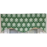 RLF Home St. Croix Cornice Valance - 100% Cotton with Ivory Lining 50" x 17"  Green