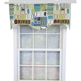 RLF Home Mesmerize Cornice Valance - 100% Cotton with Ivory Lining 50" x 17"  Green