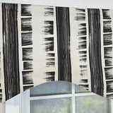 RLF Home 100% Cotton Jaspeado Cornice With Poly/Cotton Ivory lining Rod Pocket Valance 50" x 17" Black