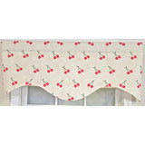 RLF Home Cherry Dance Cornice Valance - 100% Cotton with Ivory Lining 50" x 17"  Cream