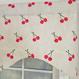 RLF Home Cherry Dance Cornice Valance - 100% Cotton with Ivory Lining 50" x 17"  Cream